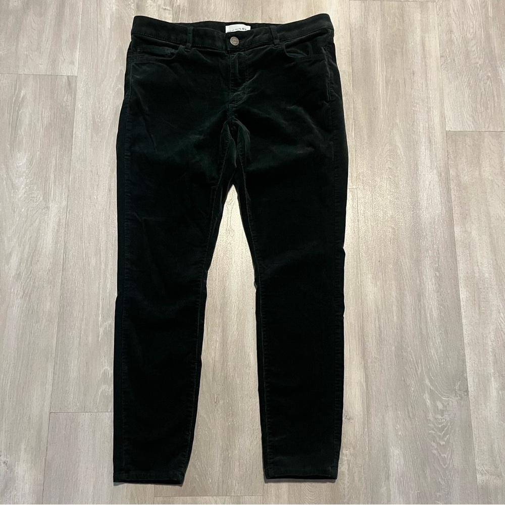 LOFT Green Corduroy Curvy Skinny Pants Holiday Christmas